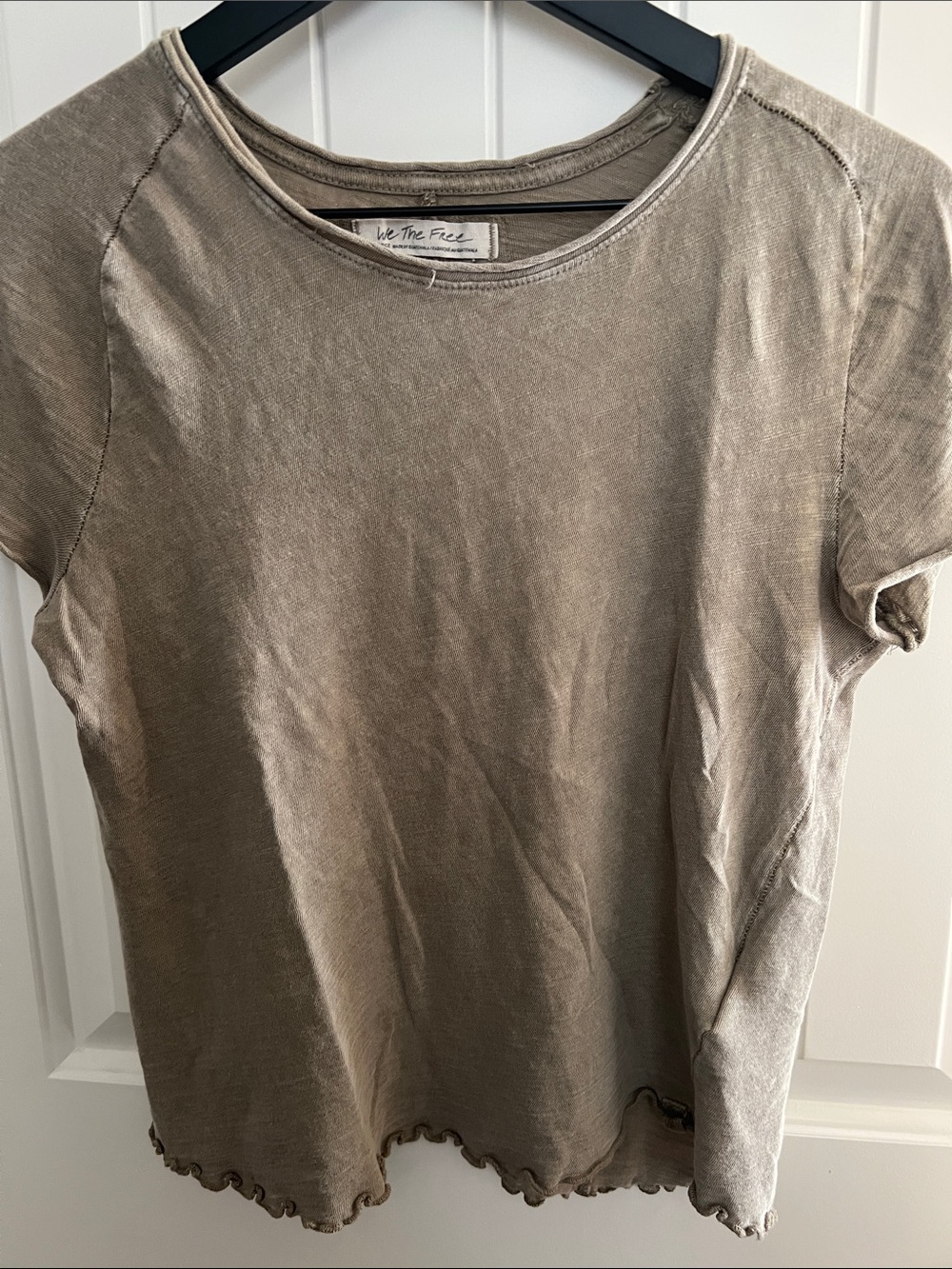 We The Free Washed Taupe Short Sleeve Tee